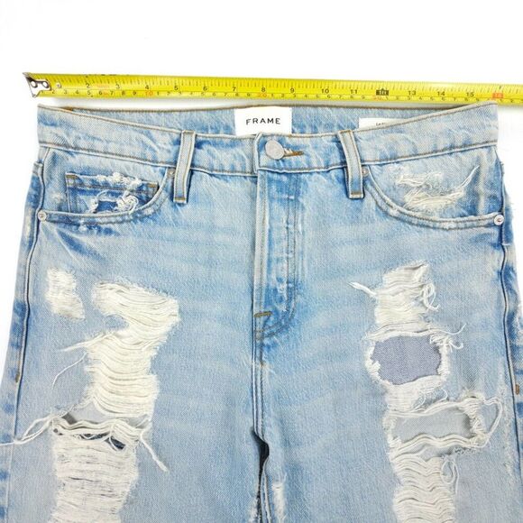 FRAME Denim Le Slouch Distressed Straight Leg Jeans Drenched 90s Grunge Baggy 26 - Picture 3 of 11